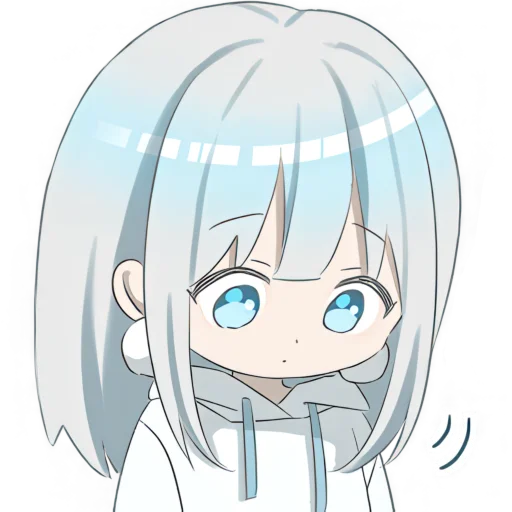 🥹 Стикер «Худи тян серебряная» для Telegram