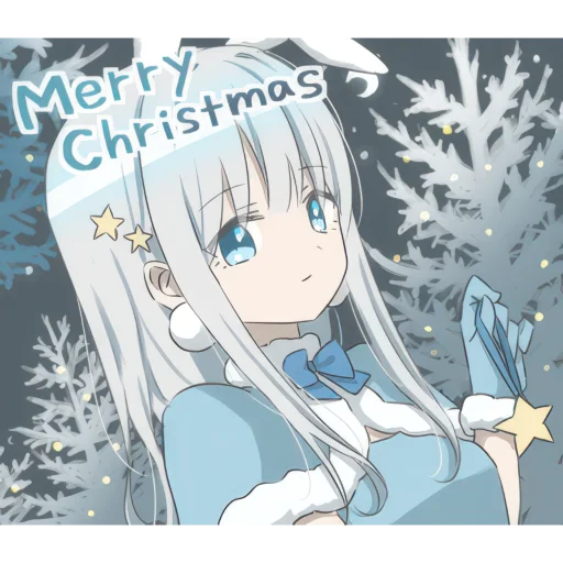🎄 Стикер «Худи тян серебряная» для Telegram