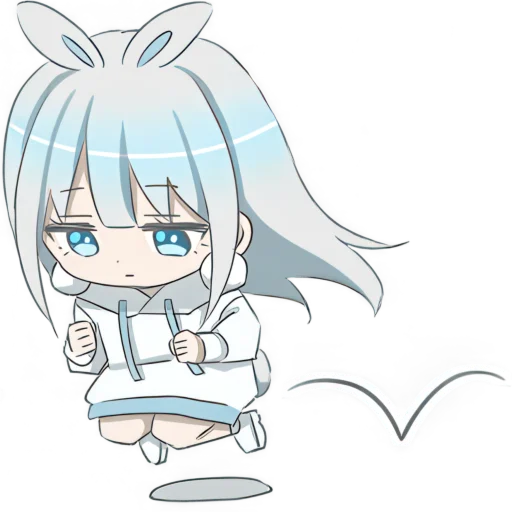 🐰 Стикер «Худи тян серебряная» для Telegram