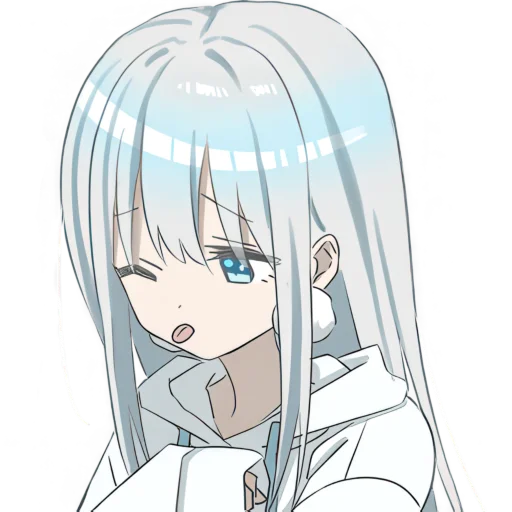 😜 Стикер «Худи тян серебряная» для Telegram