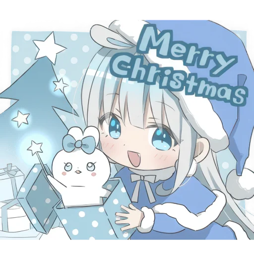 🎄 Стикер «Худи тян серебряная» для Telegram