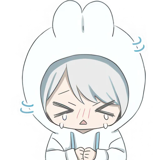 😭 Стикер «Худи тян серебряная» для Telegram
