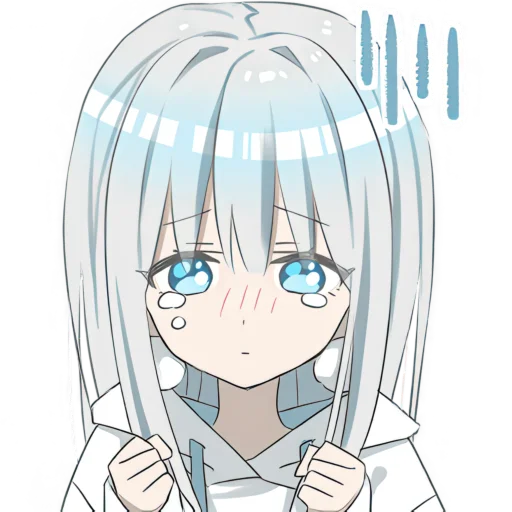 🥺 Стикер «Худи тян серебряная» для Telegram