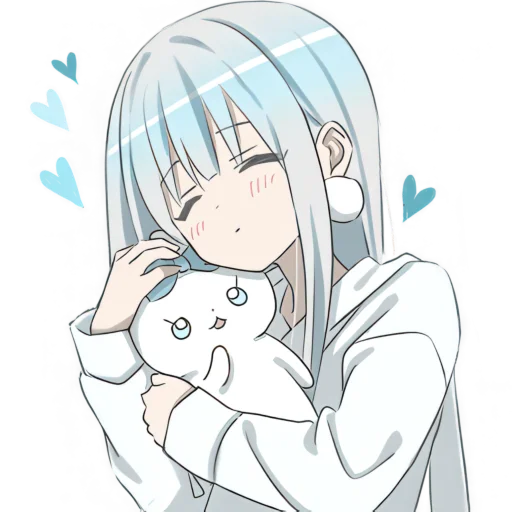 🥰 Стикер «Худи тян серебряная» для Telegram