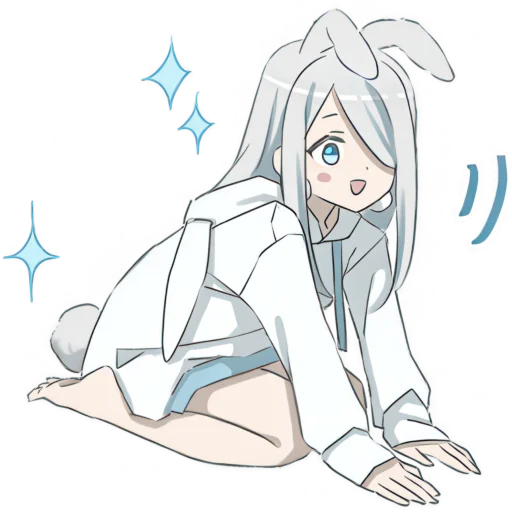 🐰 Стикер «Худи тян серебряная» для Telegram