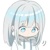 🥹 Эмодзи «Худи тян серебряная» для Telegram