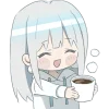 ☕️ Эмодзи «Худи тян серебряная» для Telegram