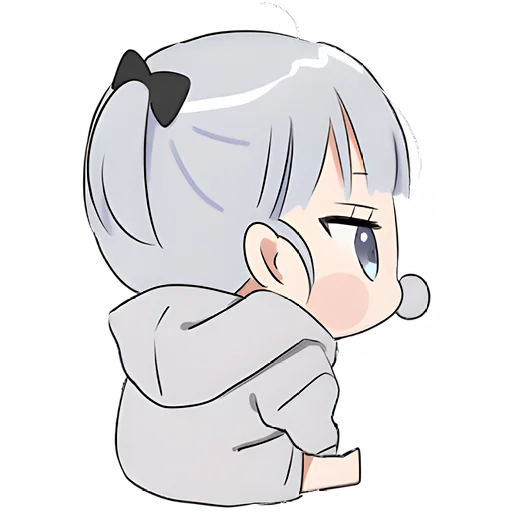 😏 Стикер «Худи тян серая» для Telegram