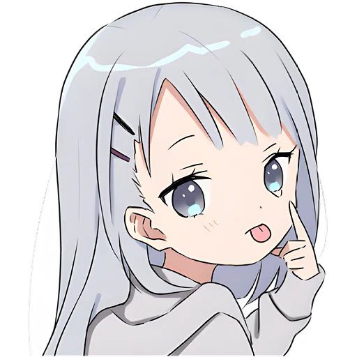 😛 Стикер «Худи тян серая» для Telegram