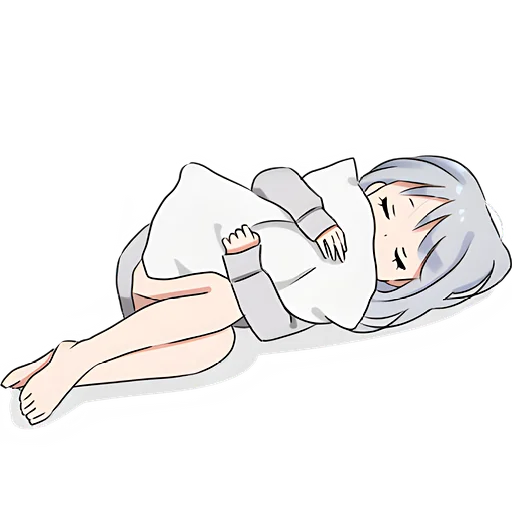 😊 Стикер «Худи тян серая» для Telegram