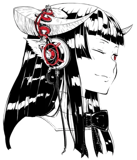 😉 Стикер «Horned girl (jaco)» для Telegram