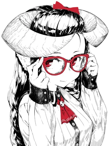 😒 Стикер «Horned girl (jaco)» для Telegram