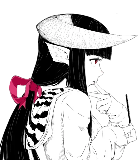 🤔 Стикер «Horned girl (jaco)» для Telegram