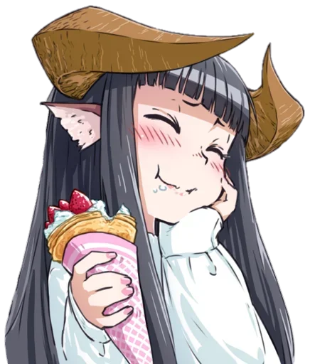 🤤 Стикер «Horned girl (jaco)» для Telegram