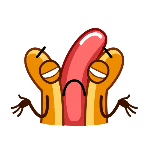 🤷‍♂️ Стикер «Juicy Hot Dog» для Telegram