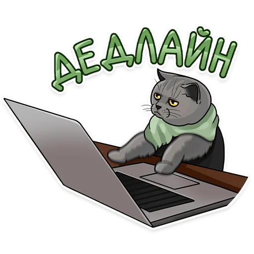🤯 Стикер «Рабочие котики» для Telegram