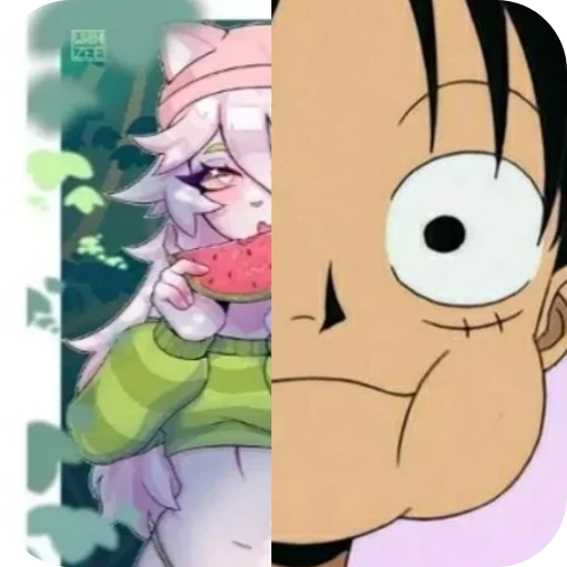 😌 Стикер «Cattail or Luffy» для Telegram