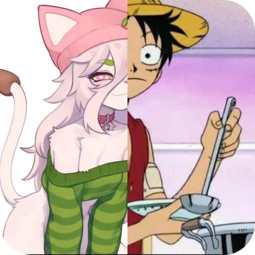😊 Стикер «Cattail or Luffy» для Telegram