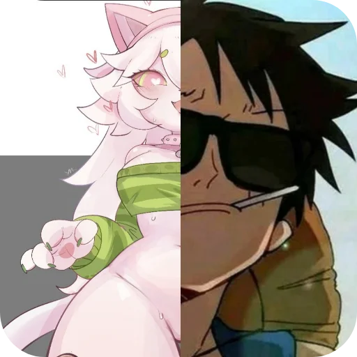 😎 Стикер «Cattail or Luffy» для Telegram