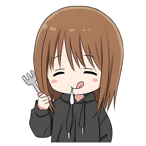 😋 Стикер «Худи-тян» для Telegram