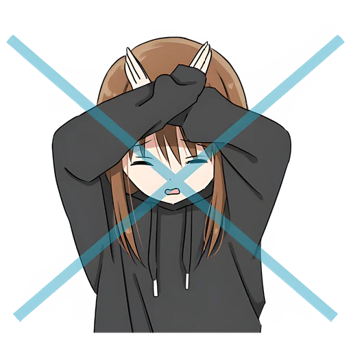 🙅‍♀ Стикер «Худи-тян» для Telegram