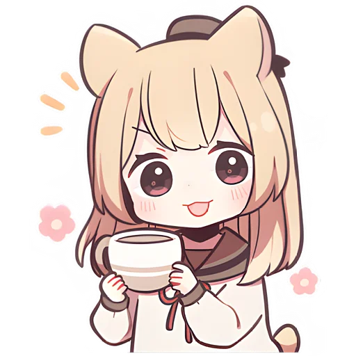 ☕ Стикер «Хамстер-тян» для Telegram
