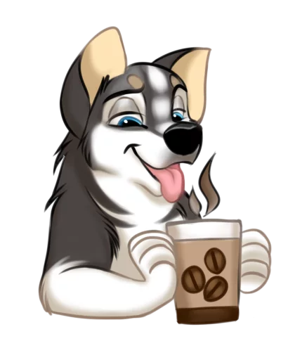 ☕ Стикер «Huscai the Husky» для Telegram