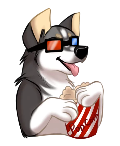🍿 Стикер «Huscai the Husky» для Telegram