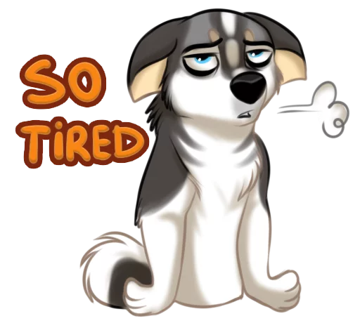 😴 Стикер «Huscai the Husky» для Telegram