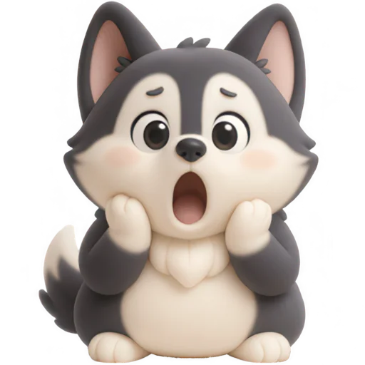 😱 Стикер «Хаски щенок» для Telegram