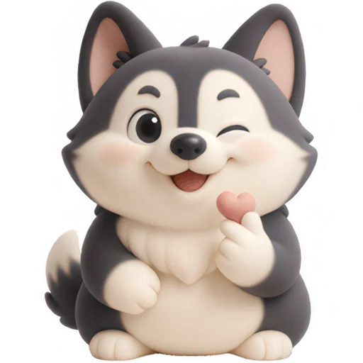 😉 Стикер «Хаски щенок» для Telegram