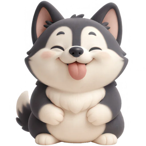 😋 Стикер «Хаски щенок» для Telegram
