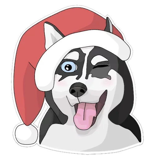 🎅 Стикер «Хаскеныш Сима» для Telegram
