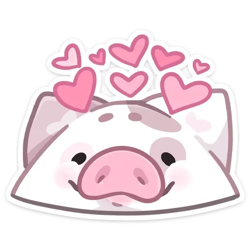 ❤ Стикер «Свинка Хуся» для Telegram