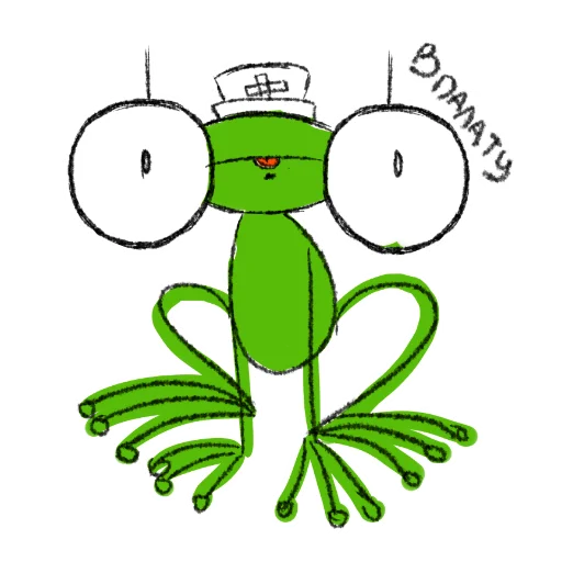 😷 Стикер «Hydrogen Frog ->» для Telegram
