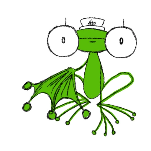 ✋ Стикер «Hydrogen Frog ->» для Telegram