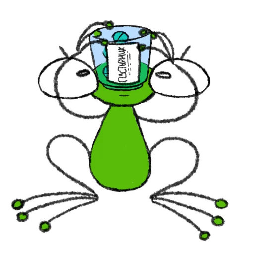 💊 Стикер «Hydrogen Frog ->» для Telegram