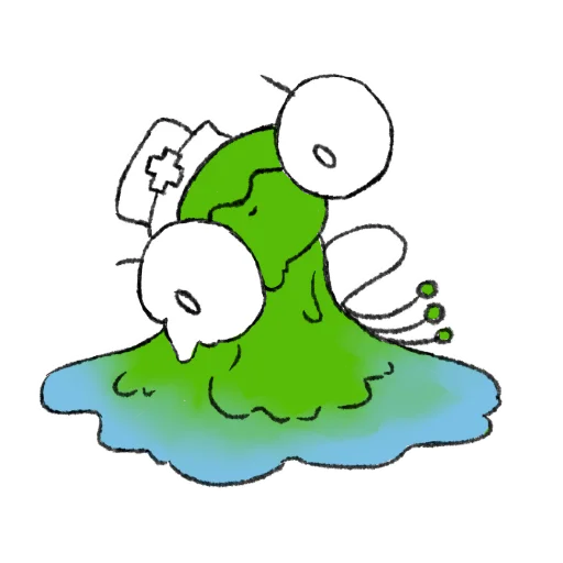 😭 Стикер «Hydrogen Frog ->» для Telegram