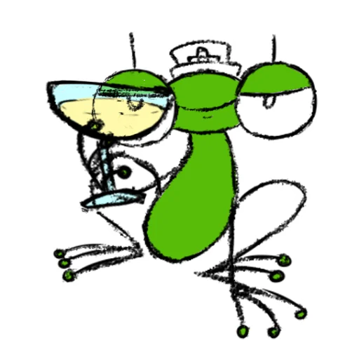 🥂 Стикер «Hydrogen Frog ->» для Telegram