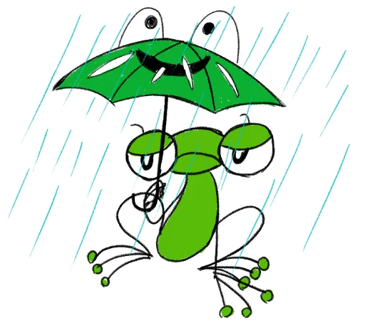 ☹️ Стикер «Hydrogen Frog ->» для Telegram