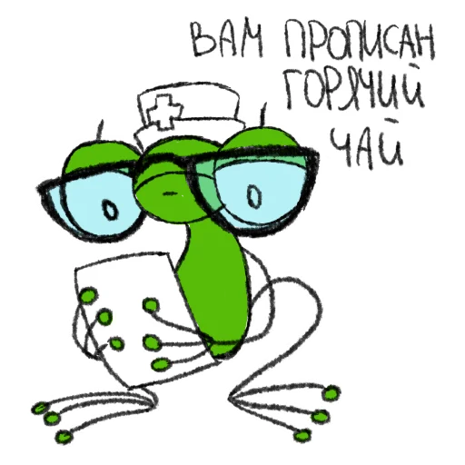 👨‍⚕ Стикер «Hydrogen Frog ->» для Telegram