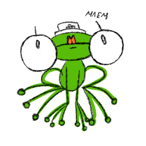 🙃 Стикер «Hydrogen Frog ->» для Telegram