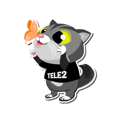 🙆 Стикер «I love Tele2» для Telegram
