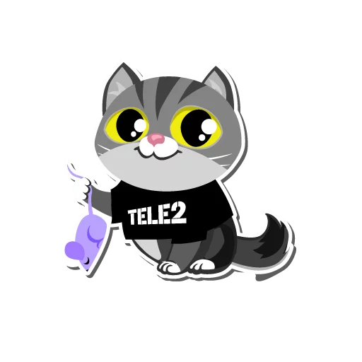 😋 Стикер «I love Tele2» для Telegram