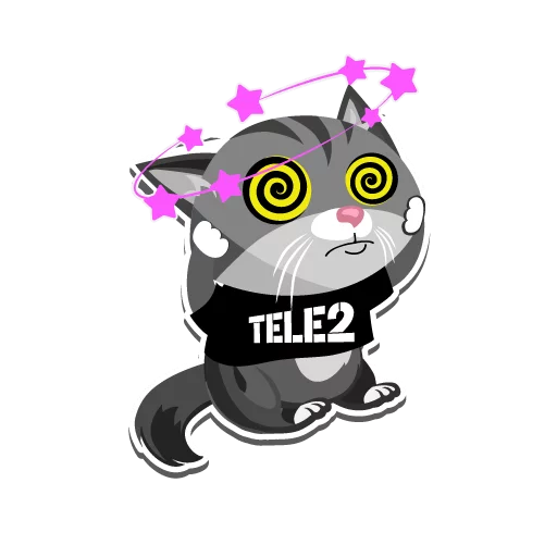 😵 Стикер «I love Tele2» для Telegram