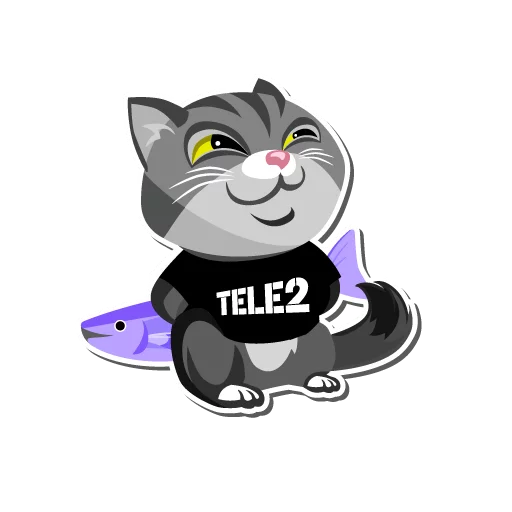 😼 Стикер «I love Tele2» для Telegram