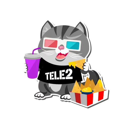 🎥 Стикер «I love Tele2» для Telegram