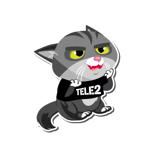 😾 Стикер «I love Tele2» для Telegram