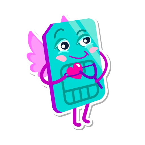 👼 Стикер «I love Tele2» для Telegram