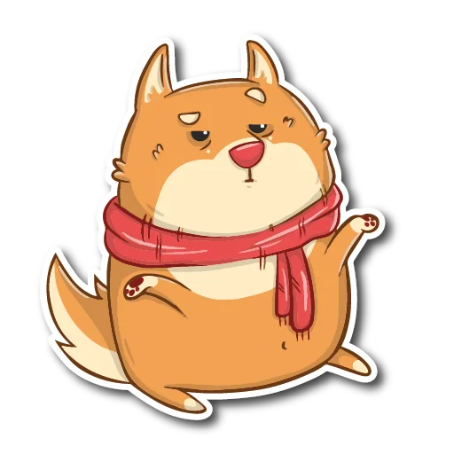💁‍♀️ Стикер «Пёс Ибу с текстом» для Telegram